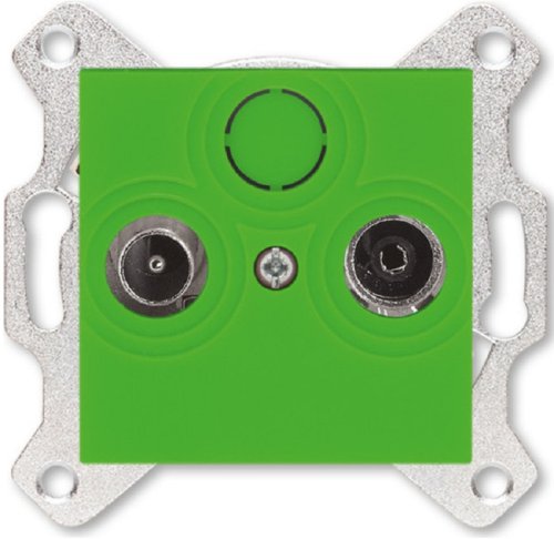 Розетка TV+R Оконечная без рамки ABB EPJ Levit 1-м. зеленый фото Розетка TV+R Оконечная без рамки ABB EPJ Levit 1-м. зеленый картинка